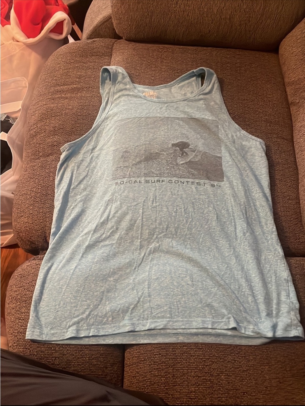 Old Navy Light Blue Graphic Surf Tank